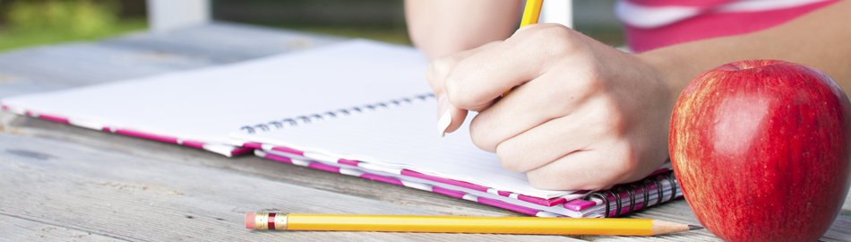Student writing in journal